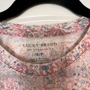 Lucky Brand size small pink/blue multicolor print T-shirt